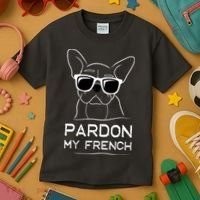 Pardon My French Frenchie Bulldog Kids T-Shirt thumb 3