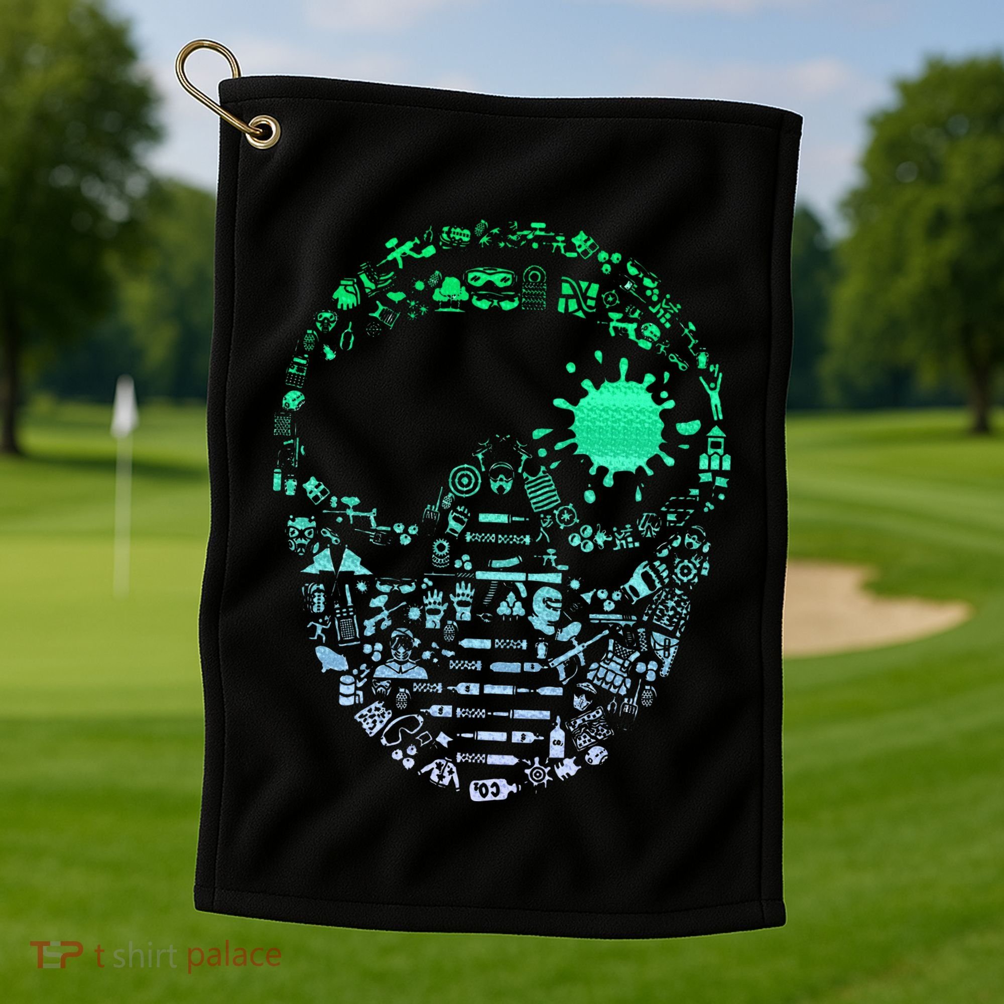 Paintball Mask For Paintballer Paintballing Golf Towel