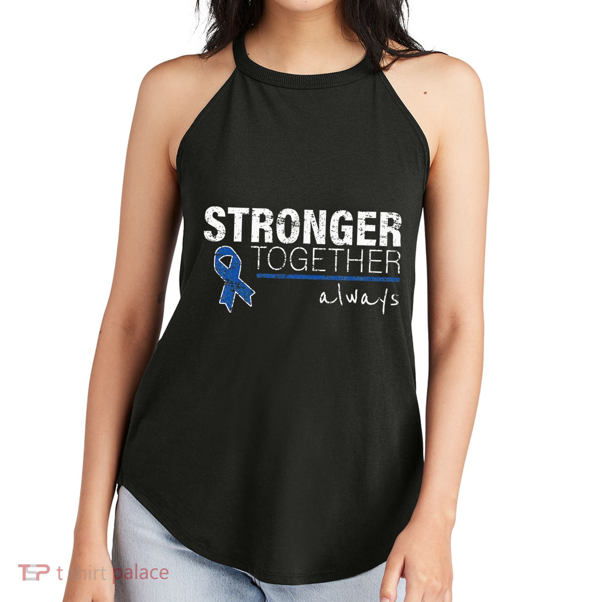 Positive Message For Women Colon Cancer Awareness Women's Perfect Tri Rocker Tank