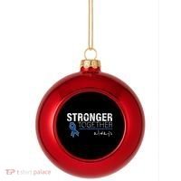 Positive Message For Women Colon Cancer Awareness Plastic Christmas Ball Ornament thumb 0