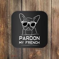 Pardon My French Tshirt Frenchie Bulldog Coaster thumb 0