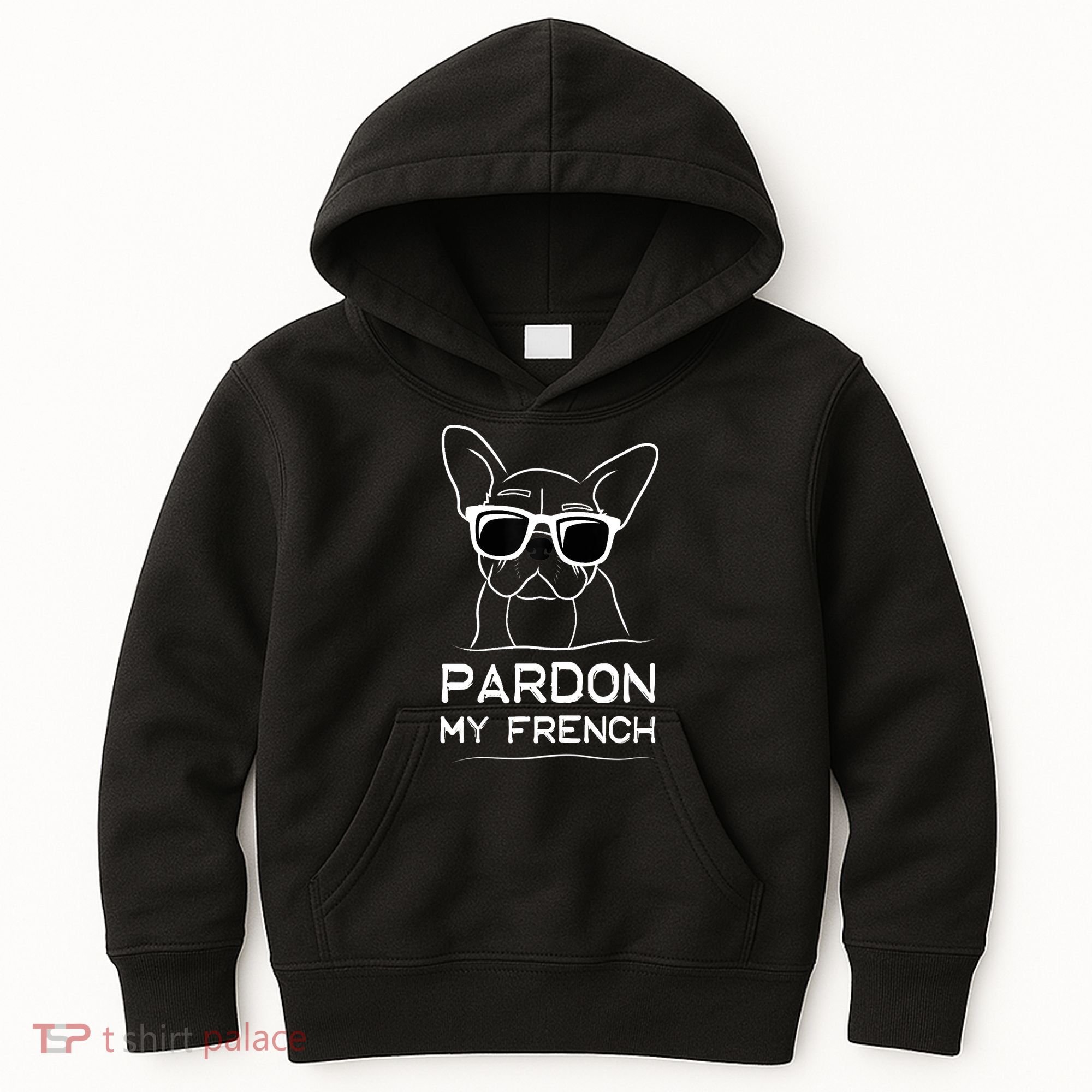 Pardon My French Tshirt Frenchie Bulldog Kids Hoodie