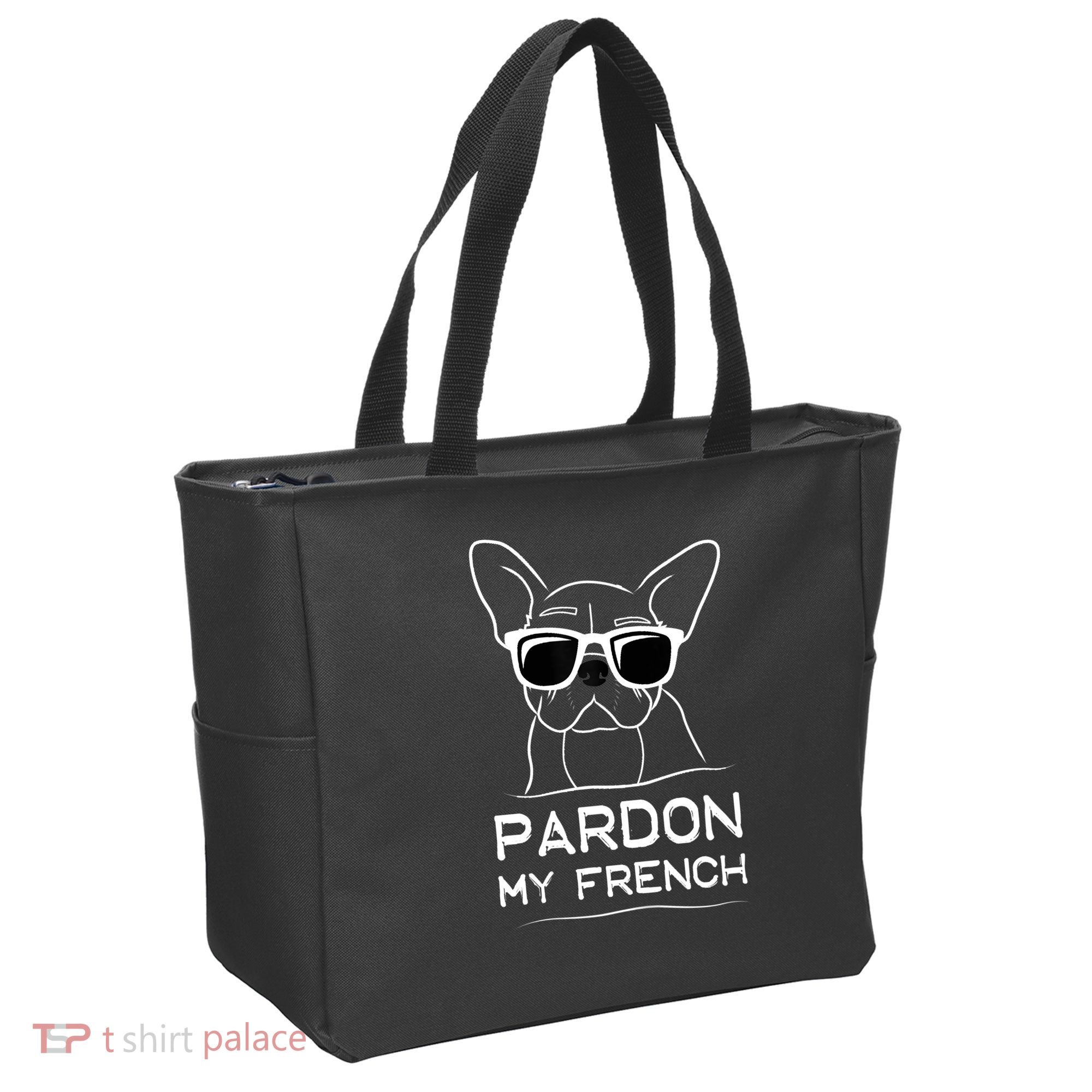 Pardon My French Tshirt Frenchie Bulldog Tote Bag
