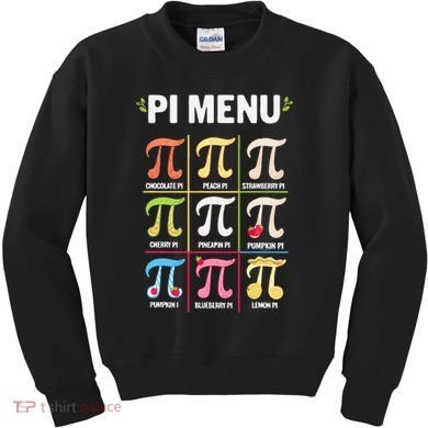 Pi Menu Funny Pi 3 Kids Sweatshirt