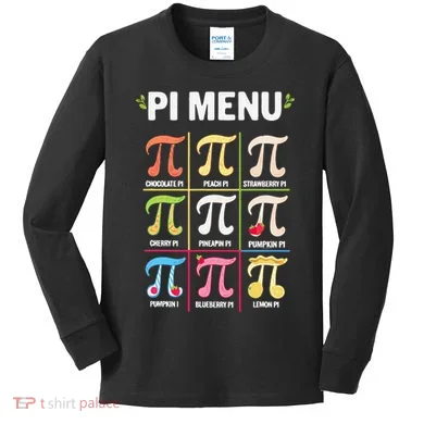 Pi Menu Funny Pi 3 Kids Long Sleeve Shirt