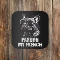 Pardon My French Bulldog Frenchie Lover Coaster thumb 0