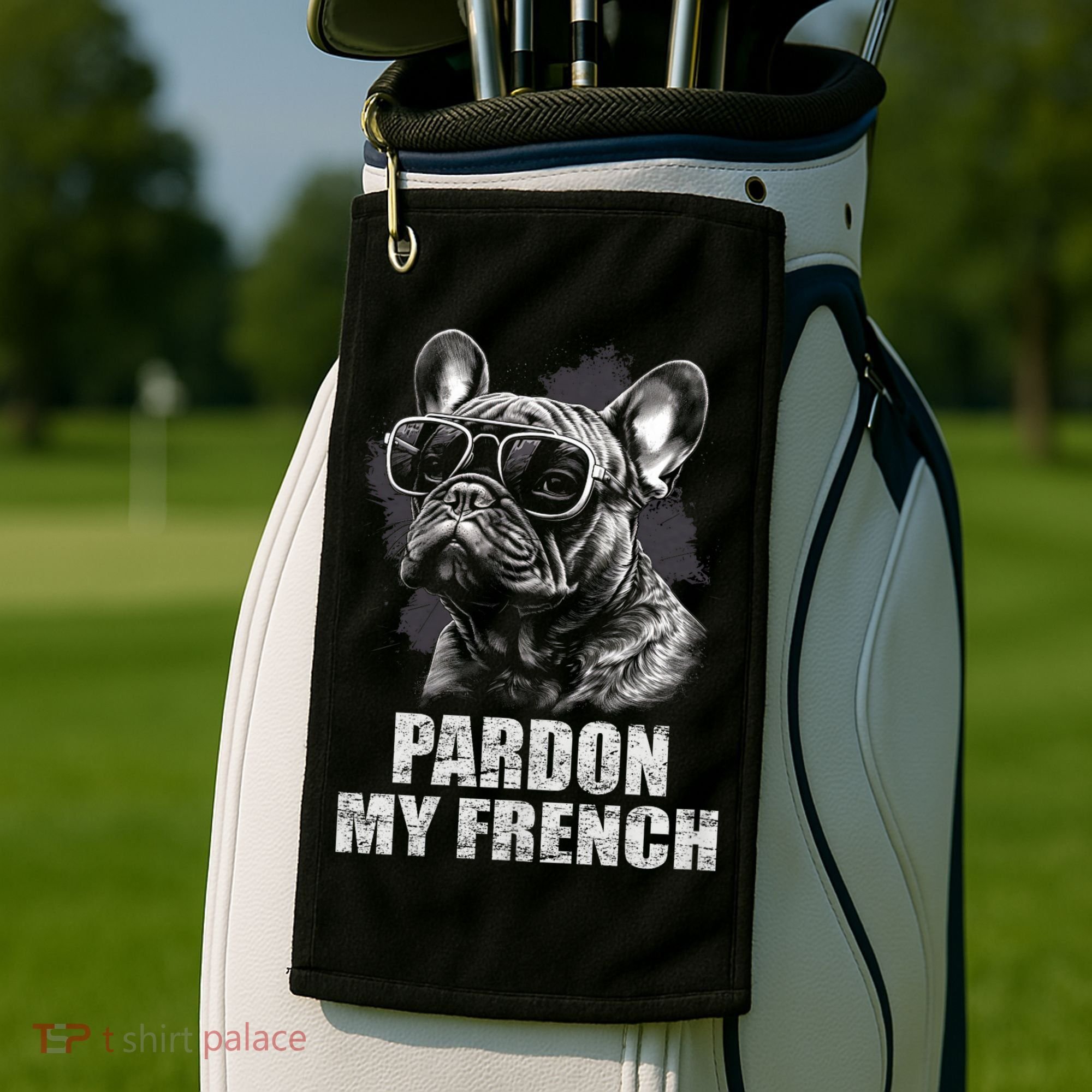 Pardon My French Bulldog Frenchie Lover Golf Towel