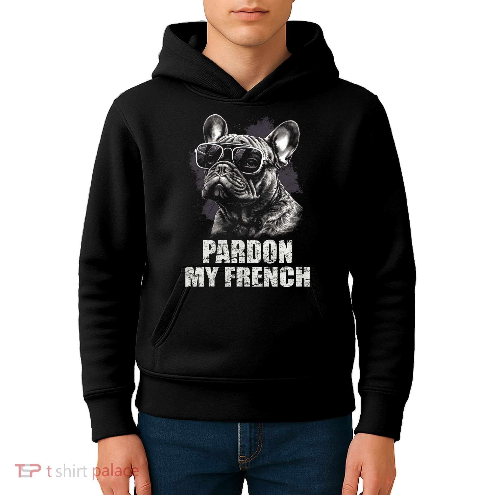 Pardon My French Bulldog Frenchie Lover Kids Hoodie