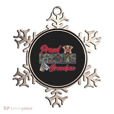 Proud Marine Grandma Personalize Dog Tags Ornament