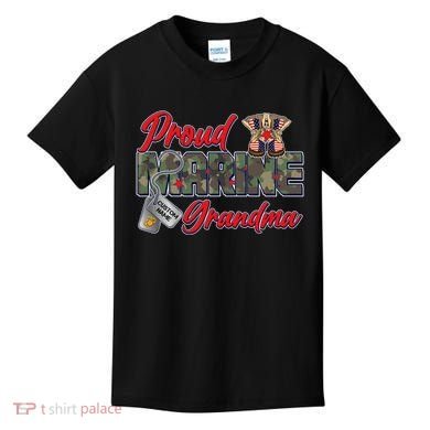 Proud Marine Grandma Personalize Dog Tags Kids T-Shirt