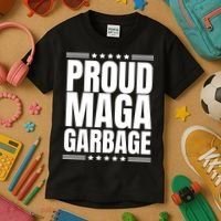 Proud Maga Garbage Trump Supporter Kids T-Shirt thumb 3