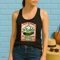 Paint Me Green And Call Me A Pickle Funny Women's Tank Top thumb 2