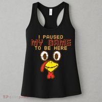 Paused My Game To Be Here Turkey Gamer Thanksgiving Women's Tank Top thumb 3