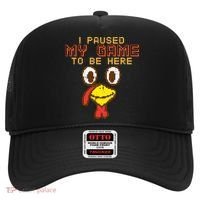 Paused My Game To Be Here Turkey Gamer Thanksgiving Hat thumb 0