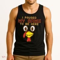 Paused My Game To Be Here Turkey Gamer Thanksgiving Tank Top thumb 3