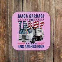 Proud Maga Garbage Trump Supporter Trump Garbage Truck Coaster thumb 0