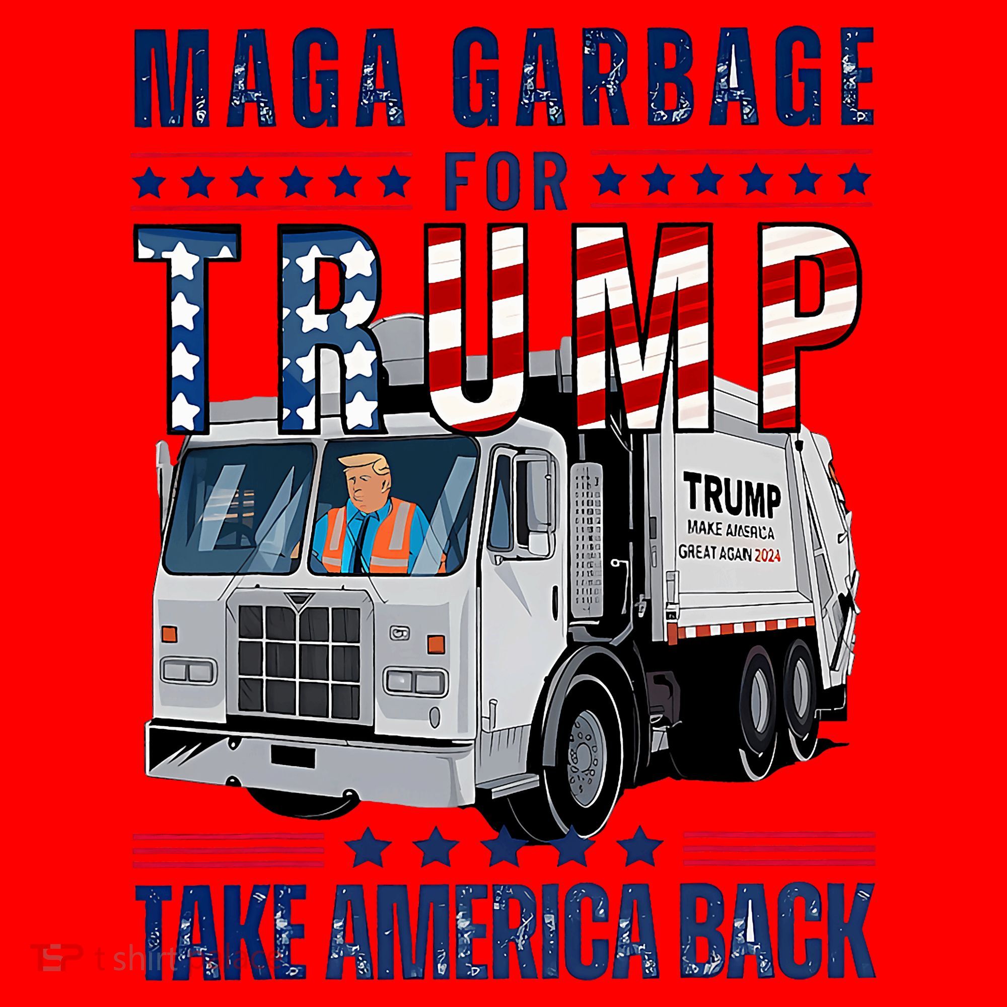 Proud Maga Garbage Trump Supporter Trump Garbage Truck Santa Hat
