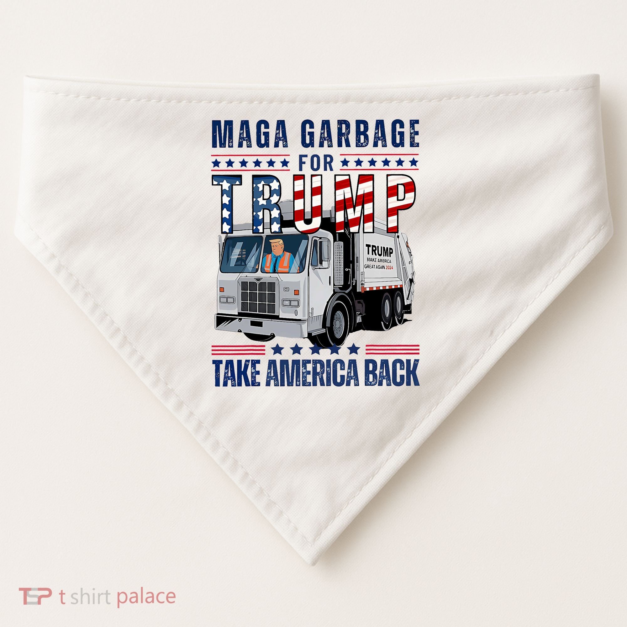 Proud Maga Garbage Trump Supporter Trump Garbage Truck USA-Made Doggie Bandana