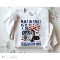 Proud Maga Garbage Trump Supporter Trump Garbage Truck Sweatshirt thumb 2