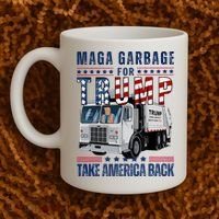 Proud Maga Garbage Trump Supporter Trump Garbage Truck Coffee Mug thumb 2