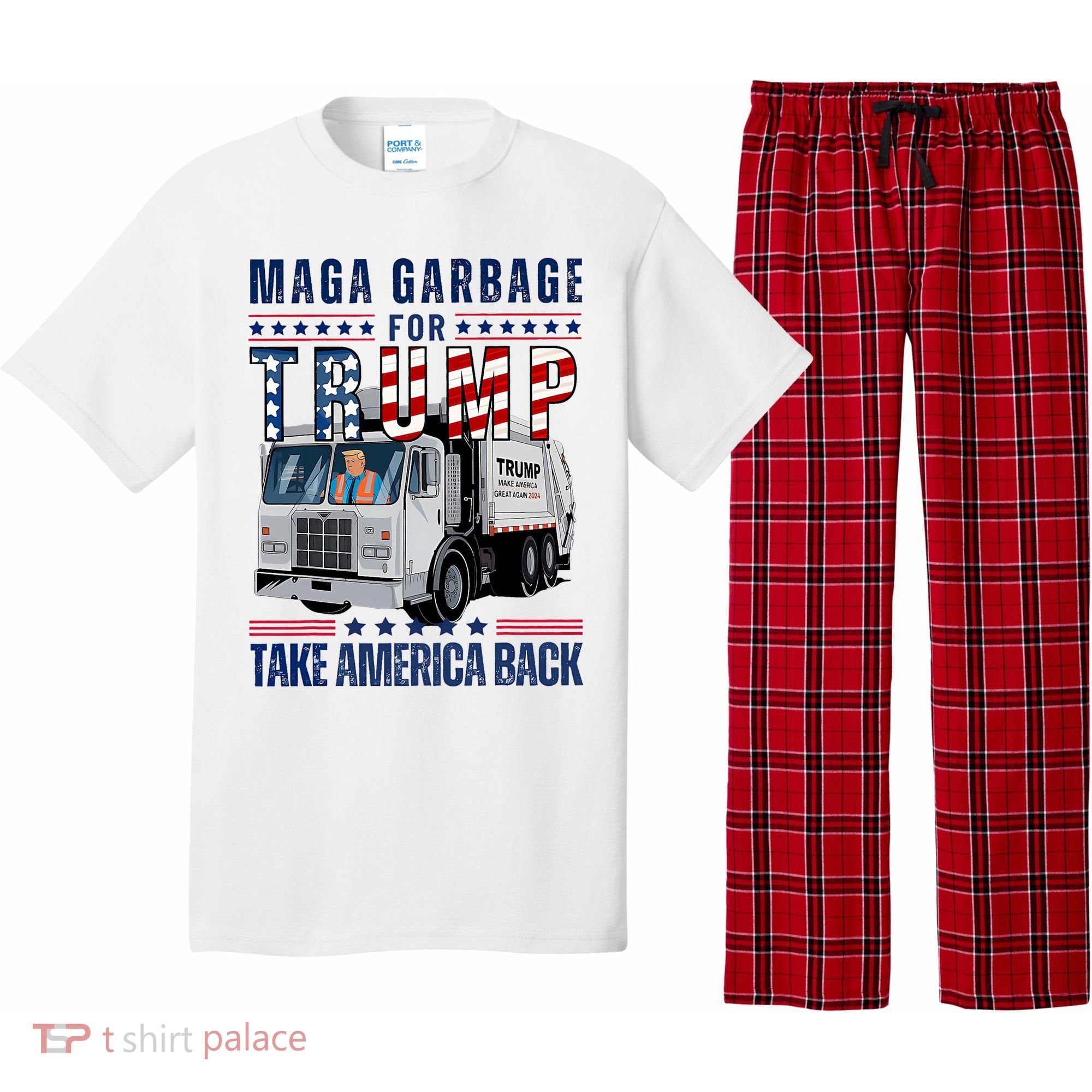 Proud Maga Garbage Trump Supporter Trump Garbage Truck Pajama Set