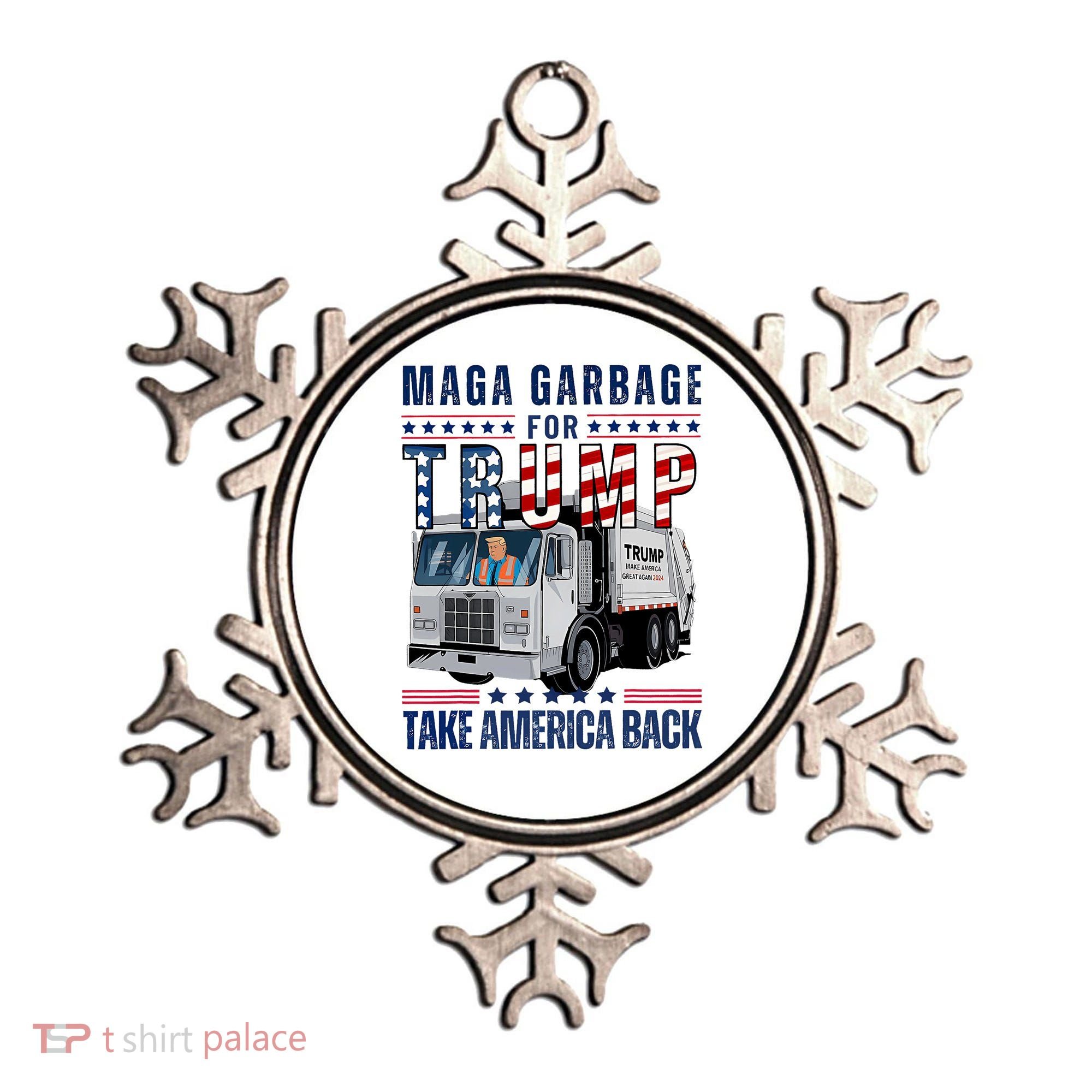 Proud Maga Garbage Trump Supporter Trump Garbage Truck Ornament