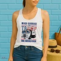 Proud Maga Garbage Trump Supporter Trump Garbage Truck Women's Tank Top thumb 2