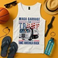 Proud Maga Garbage Trump Supporter Trump Garbage Truck Tank Top thumb 4