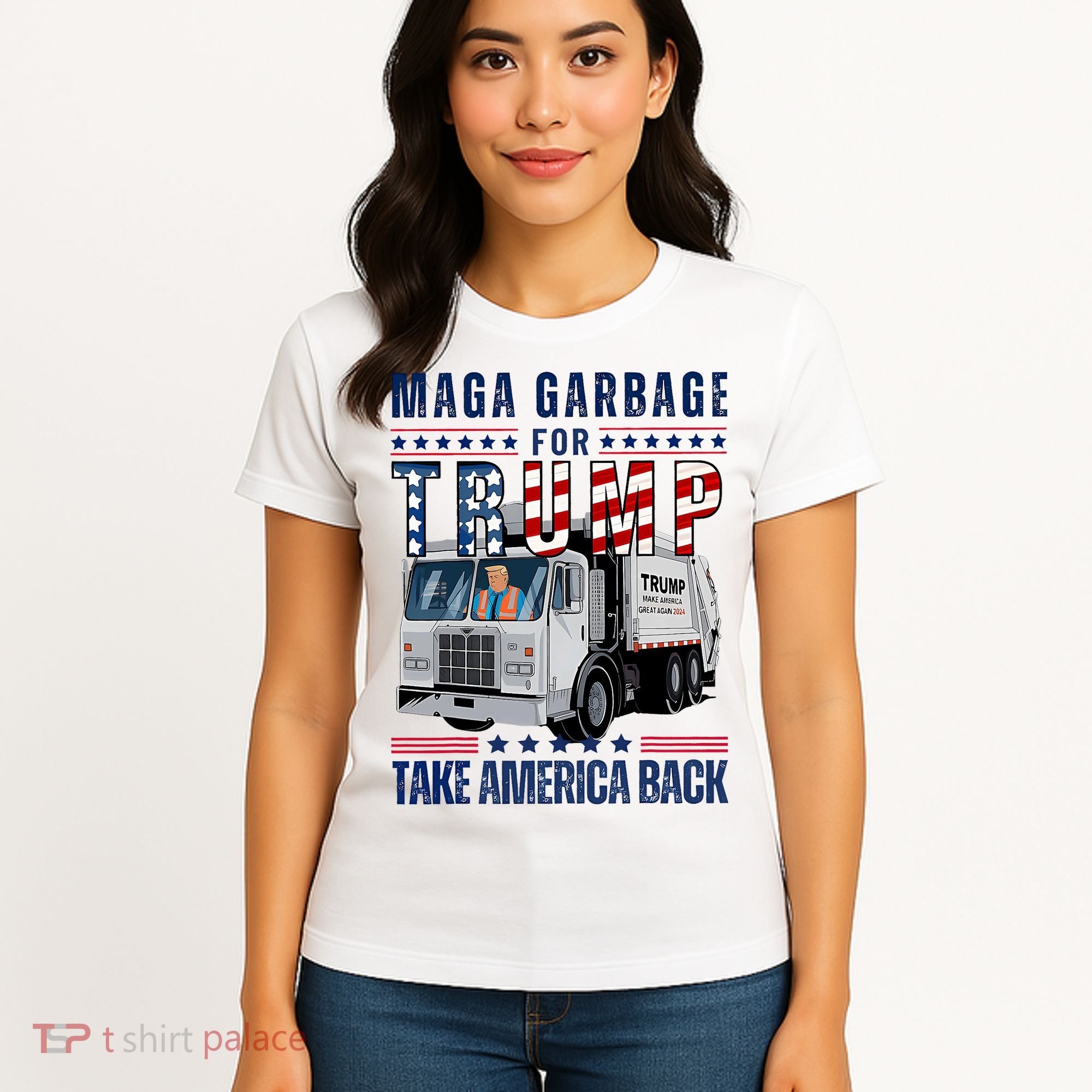Proud Maga Garbage Trump Supporter Trump Garbage Truck Women's T-Shirt