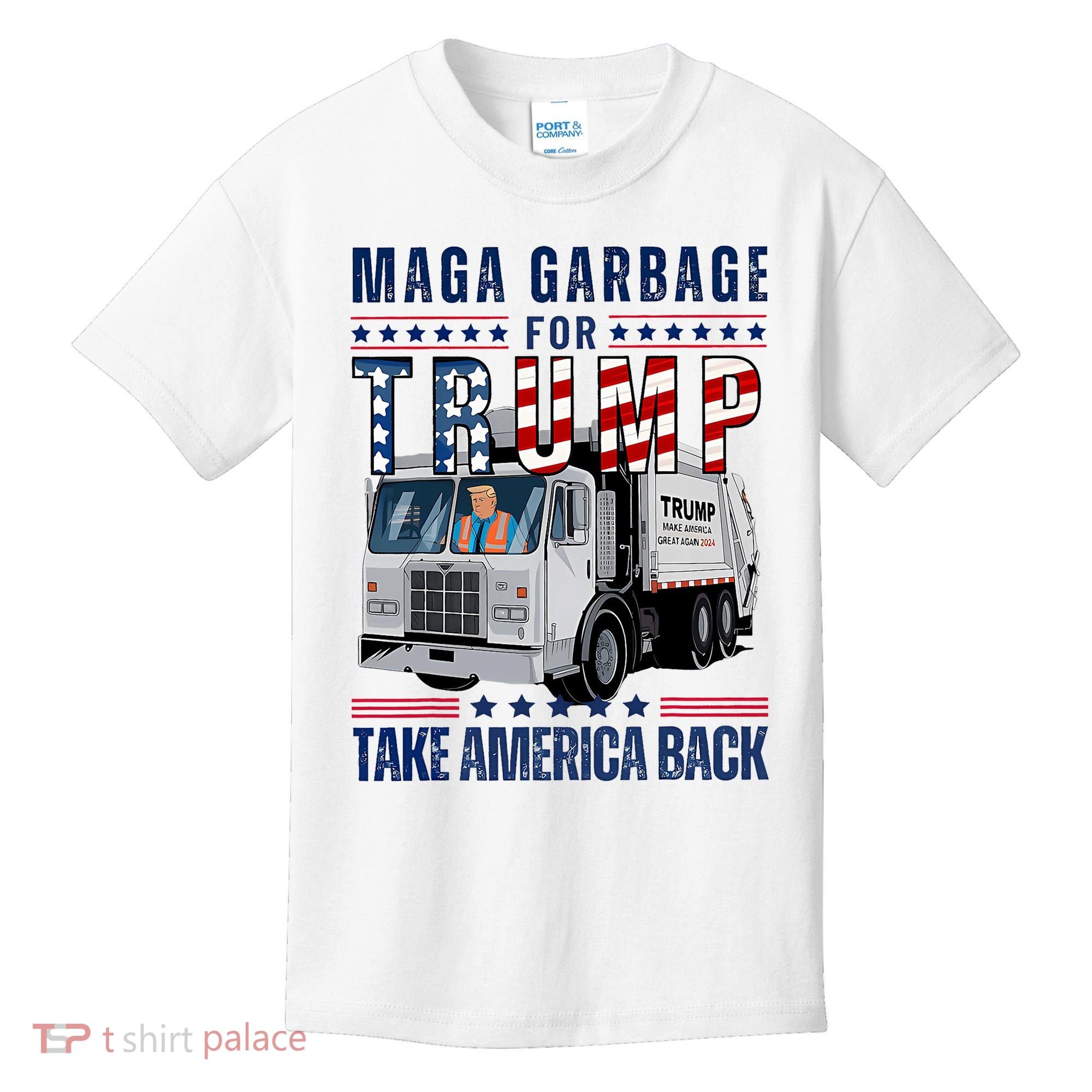 Proud Maga Garbage Trump Supporter Trump Garbage Truck Kids T-Shirt