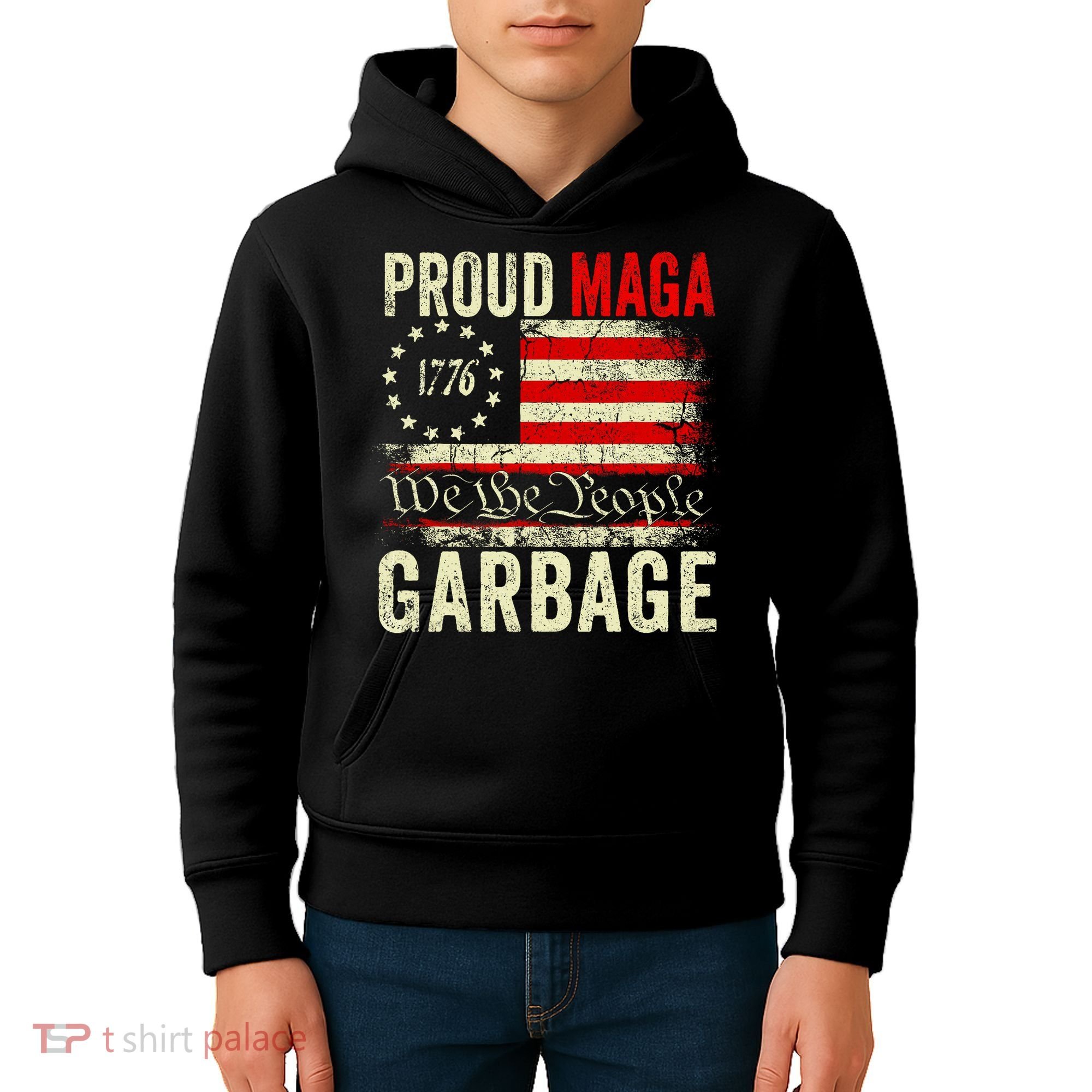 Proud Maga Garbage Make American Garbage Great Again Kids Hoodie