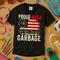 Proud Maga Garbage Make American Garbage Great Again Kids T-Shirt thumb 3