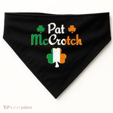 Pat Mccrotch Gift Funny St Patrick's Day Shamrock Irish Gift USA-Made Doggie Bandana