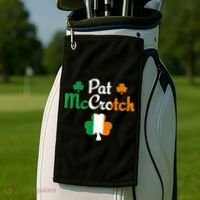 Pat Mccrotch Gift Funny St Patrick's Day Shamrock Irish Gift Golf Towel thumb 2