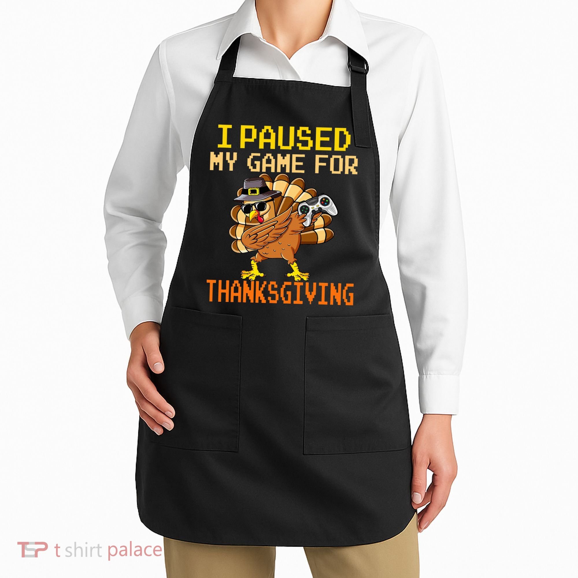Paused My Game Thankful Video Gamer Thanksgiving Apron