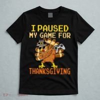 Paused My Game Thankful Video Gamer Thanksgiving T-Shirt thumb 5