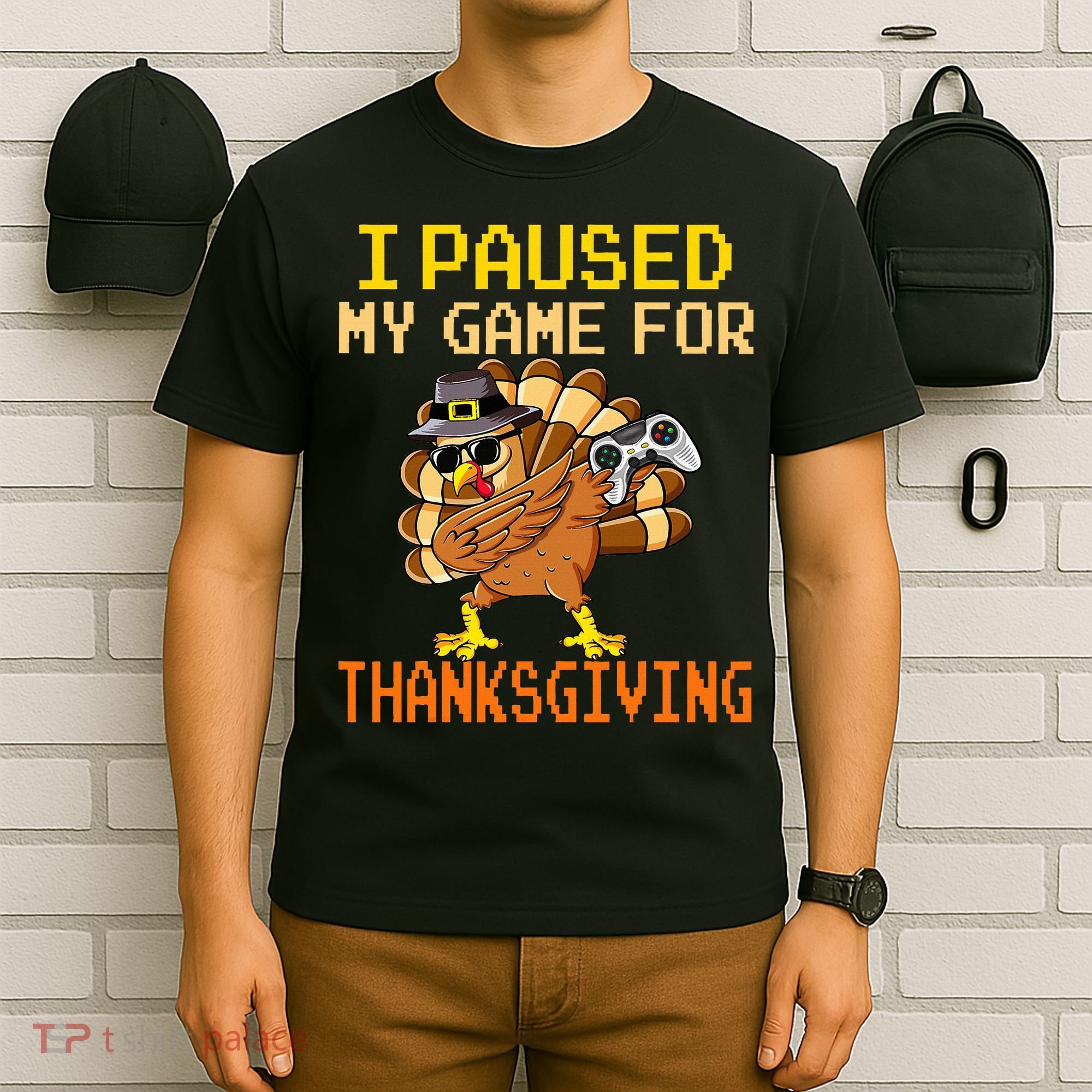 Paused My Game Thankful Video Gamer Thanksgiving T-Shirt