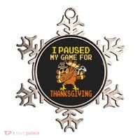 Paused My Game Thankful Video Gamer Thanksgiving Ornament thumb 0