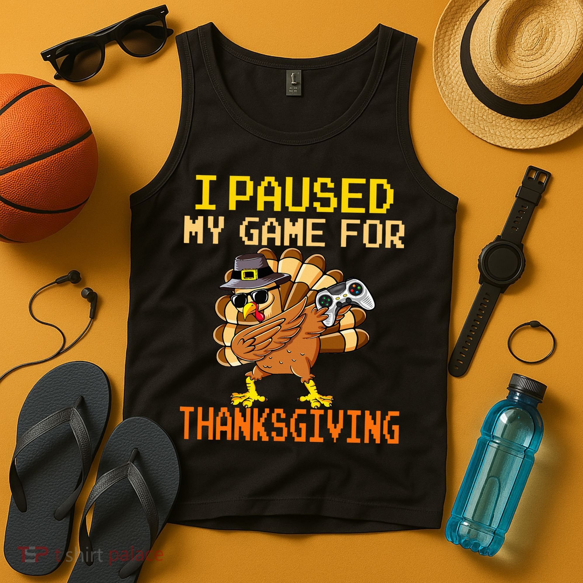 Paused My Game Thankful Video Gamer Thanksgiving Tank Top