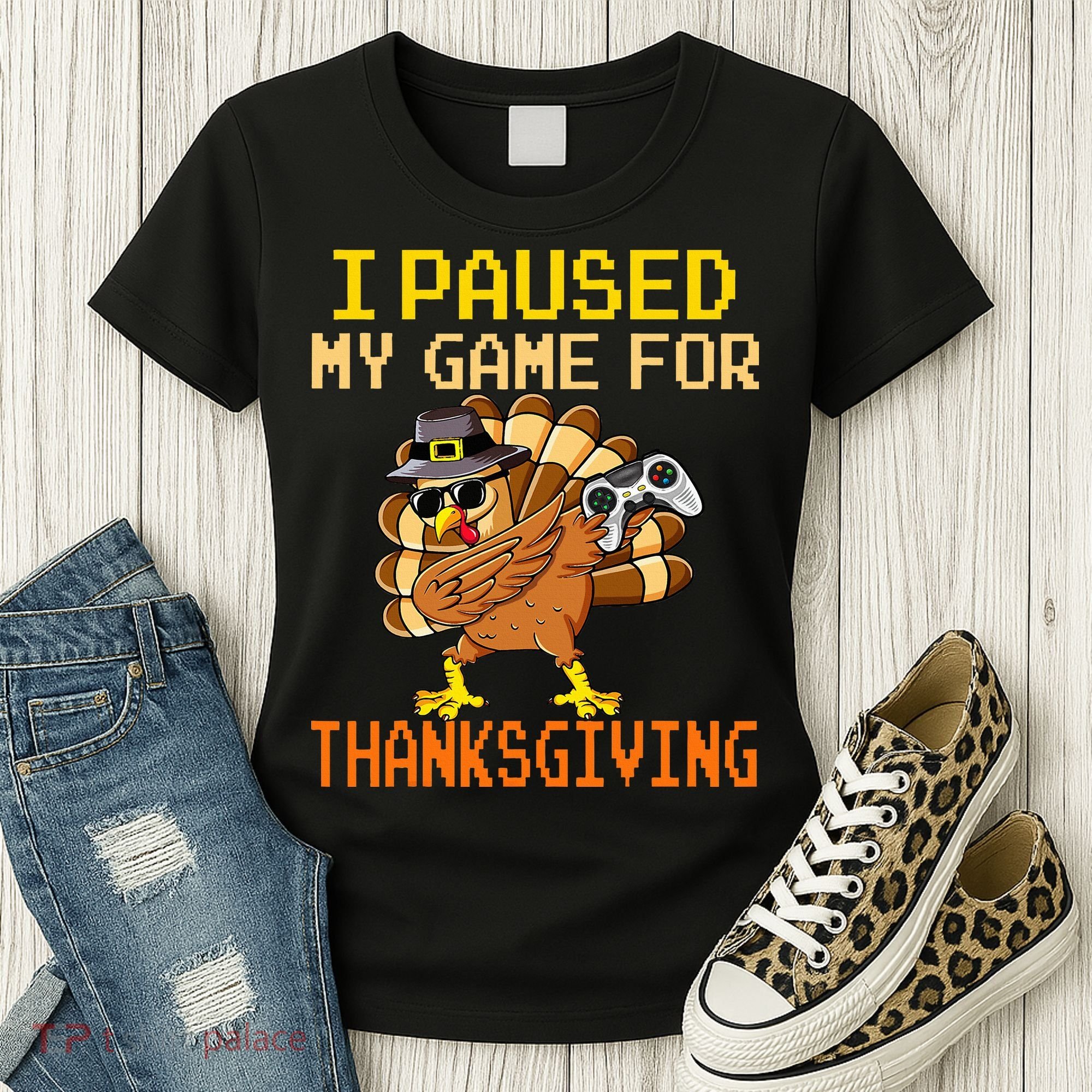 Paused My Game Thankful Video Gamer Thanksgiving Women's T-Shirt