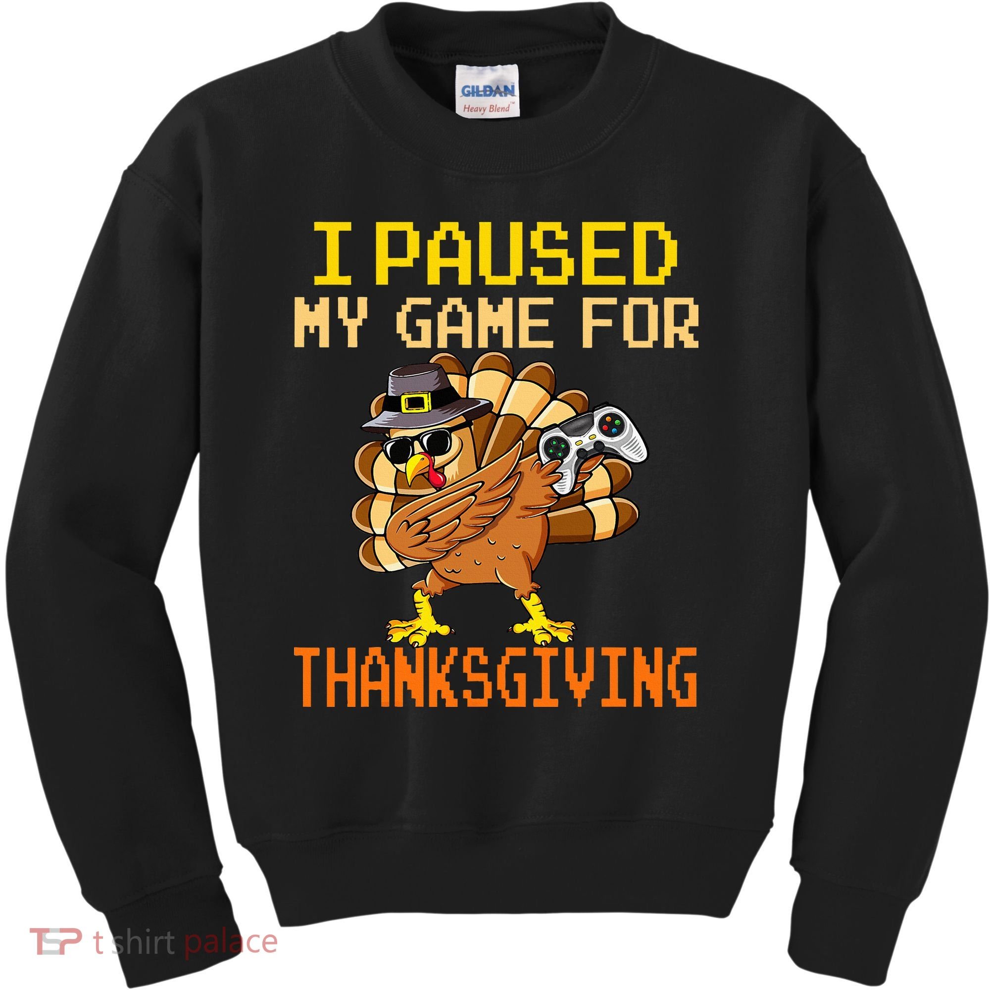 Paused My Game Thankful Video Gamer Thanksgiving Kids Sweatshirt