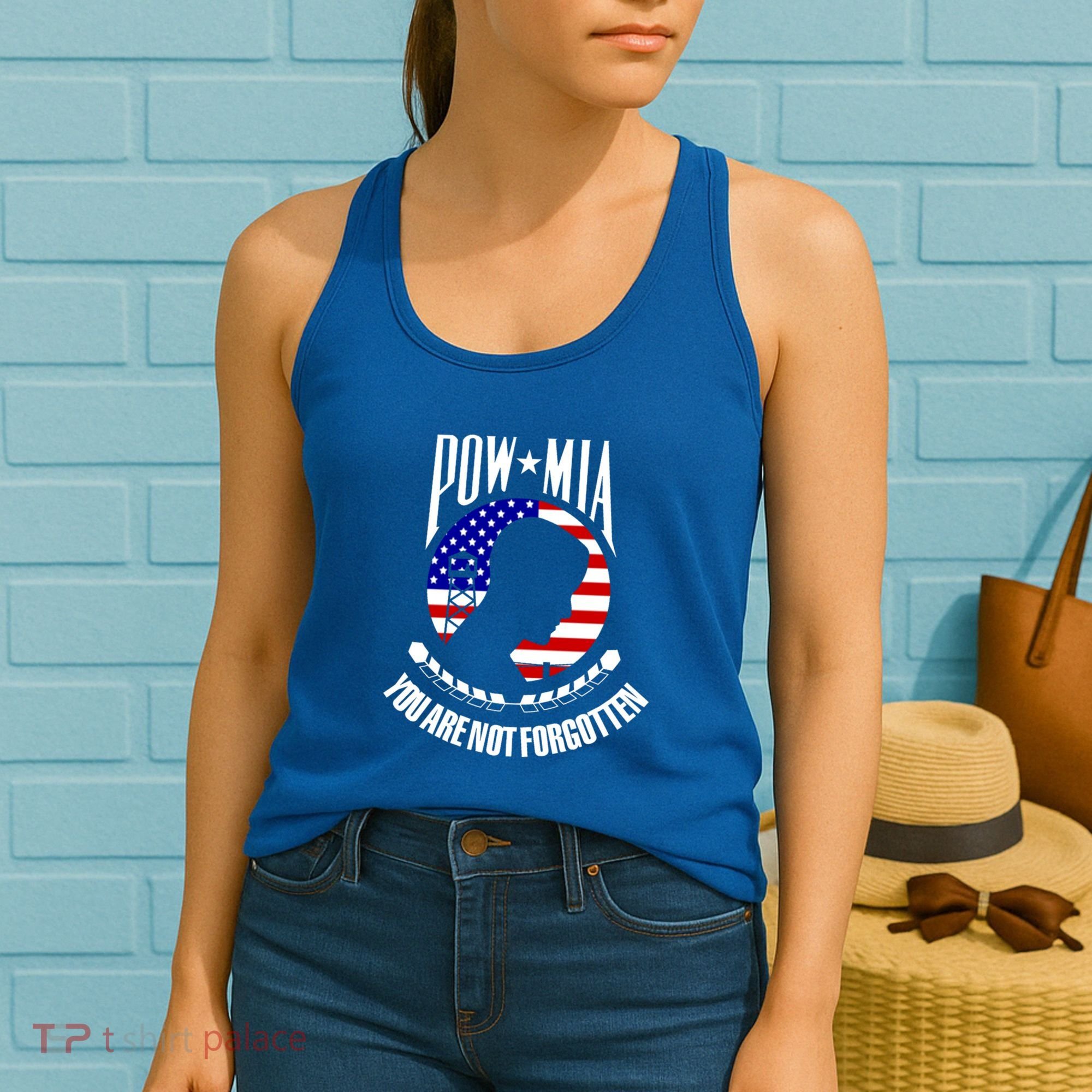 Pow Mia Gift American Flag You Are Not Forgotten Gift Women's Tank Top