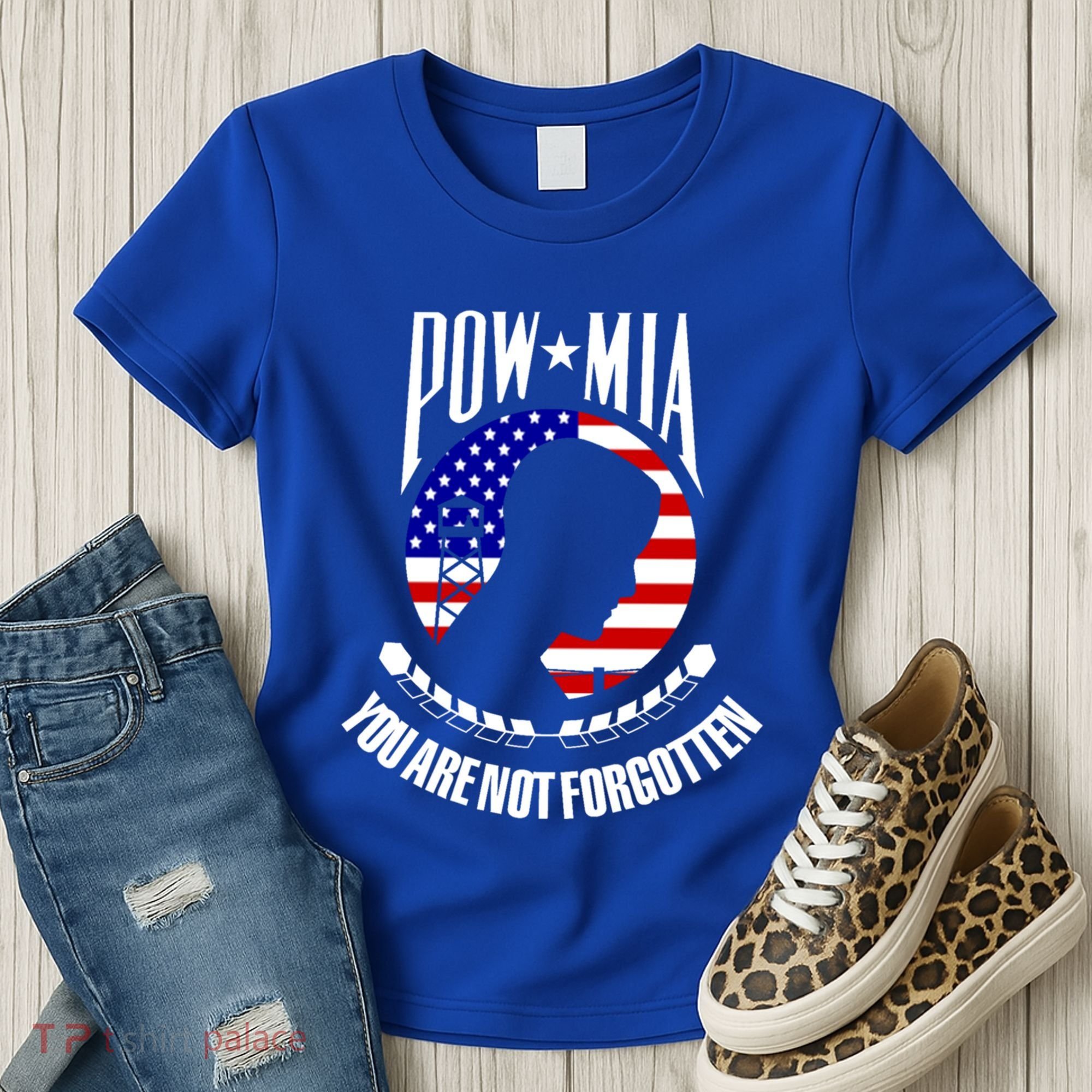 Pow Mia Gift American Flag You Are Not Forgotten Gift Women's T-Shirt