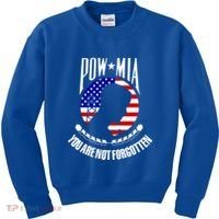 Pow Mia Gift American Flag You Are Not Forgotten Gift Kids Sweatshirt thumb 0