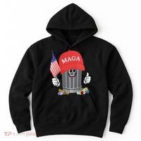 Proud Maga Garbage Trump Supporter Trash Can Cartoon Funny Gift Hoodie thumb 0