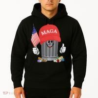 Proud Maga Garbage Trump Supporter Trash Can Cartoon Funny Gift Hoodie thumb 2