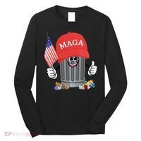 Proud Maga Garbage Trump Supporter Trash Can Cartoon Funny Gift Long Sleeve Shirt thumb 0