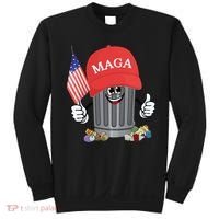 Proud Maga Garbage Trump Supporter Trash Can Cartoon Funny Gift Sweatshirt thumb 0