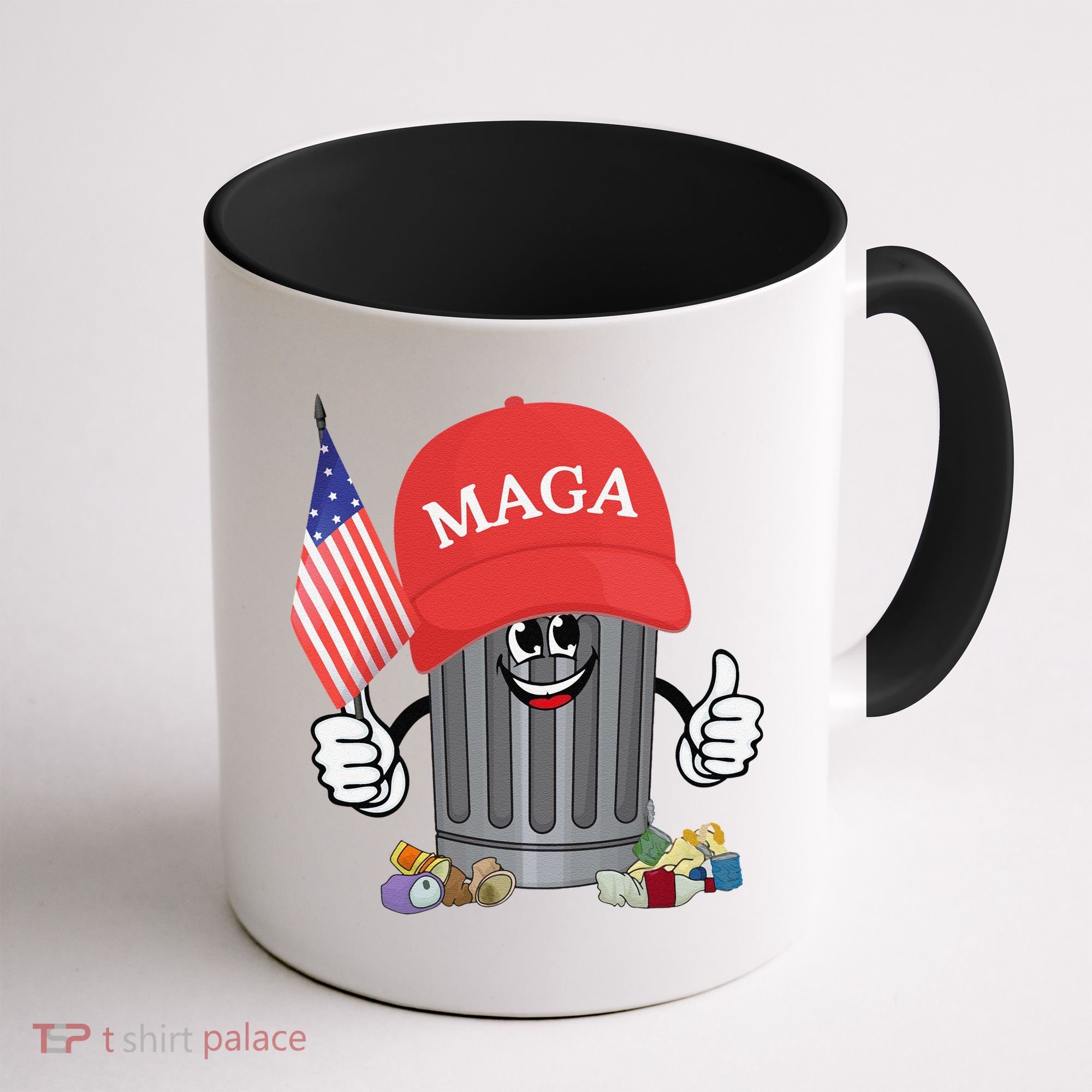 Proud Maga Garbage Trump Supporter Trash Can Cartoon Funny Gift Coffee Mug