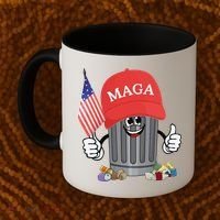 Proud Maga Garbage Trump Supporter Trash Can Cartoon Funny Gift Coffee Mug thumb 2